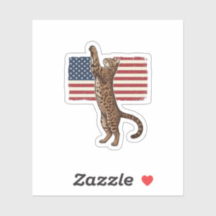 Patriotische Katze Amerikanische Flagge Vintage Ve Aufkleber