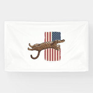 Patriotische Katze Amerikanische Flagge Vintage Ve Banner