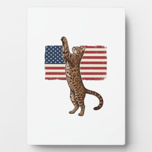 Patriotische Katze Amerikanische Flagge Vintage Ve Fotoplatte