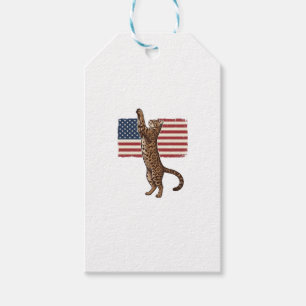 Patriotische Katze Amerikanische Flagge Vintage Ve Geschenkanhänger