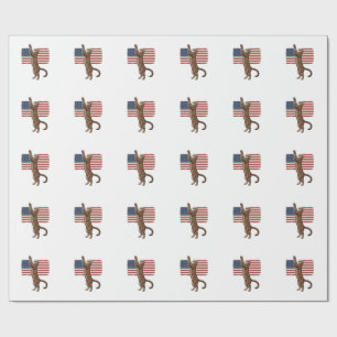 Patriotische Katze Amerikanische Flagge Vintage Ve Geschenkpapier