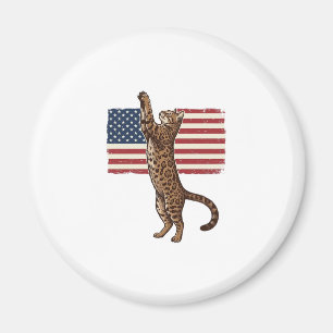 Patriotische Katze Amerikanische Flagge Vintage Ve Magnet