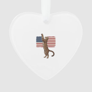 Patriotische Katze Amerikanische Flagge Vintage Ve Ornament