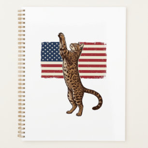 Patriotische Katze Amerikanische Flagge Vintage Ve Planer