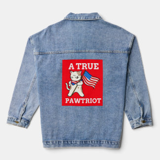 PATRIOTISCHE KATZE EIN WIRKLICHER PAWTRIOT JEANSJACKE