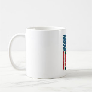 Patriotische Katze Flagge Vintage Gravur Shirt Des Kaffeetasse