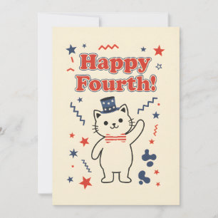 Patriotische Katze Frohes Viertes USA Unabhängigke Feiertagskarte