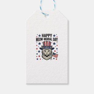 Patriotische Katze Meow-Morial Day Vintage Vektor  Geschenkanhänger