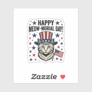 Patriotische Katze Meow-Morial Day Vintage-Vektorg Aufkleber