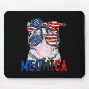 Patriotische Katze Meowica Bubble-Gum 4. Juli Lust Mousepad