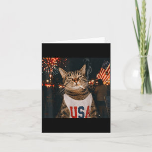 Patriotische Katze raucht Zigarette 250 Jahre zum Karte