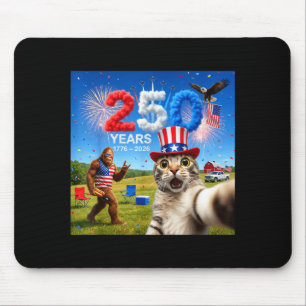 Patriotische Katze Selfie Bigfoot 250. Jubiläum Mousepad