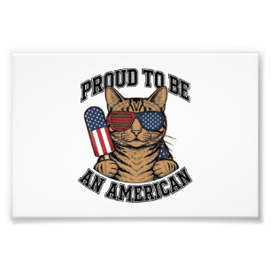 Patriotische Katze stolz darauf, amerikanisch zu s Fotodruck