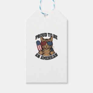 Patriotische Katze stolz darauf, amerikanisch zu s Geschenkanhänger