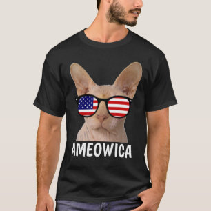 Patriotische Katzen-T - Shirt, Sphynx, AMEOWICA T-Shirt
