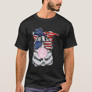 Patriotische Katzenbrille Bandana US-Flagge 4. Jul T-Shirt