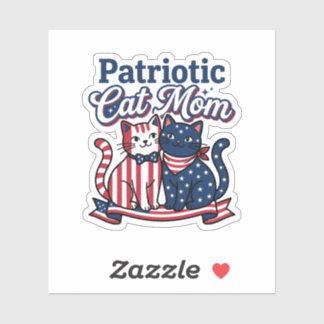 Patriotische Katzenmutter Lustige amerikanische Fl Aufkleber