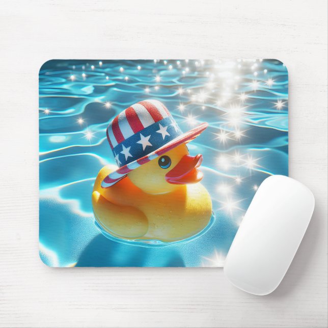 Patriotische Kautschukente in Pool Mousepad (Mit Mouse)