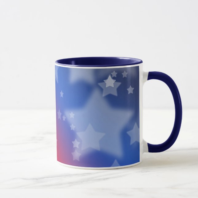 Patriotische Keramik Tasse Red White and Blue Star (Rechts)
