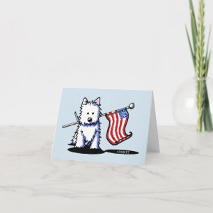 Patriotische KiniArt Westie USA-Flagge Karte