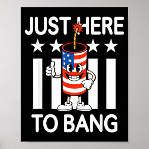 Patriotische Knallkörper-US-Flagge zum 4. Juli Ged Poster