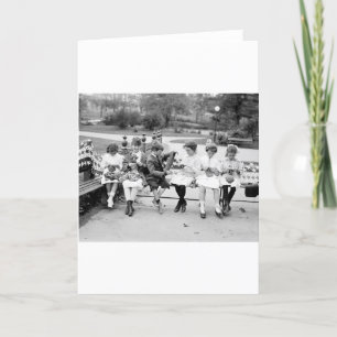 Patriotische Knitting-Biene, Anfang des 19. Jahrhu Karte