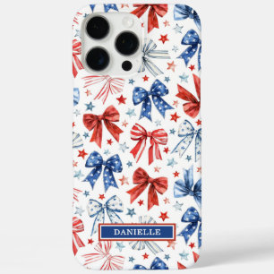 Patriotische Kokette Schleifen Monogramm iPhone 16 Pro Max Hülle