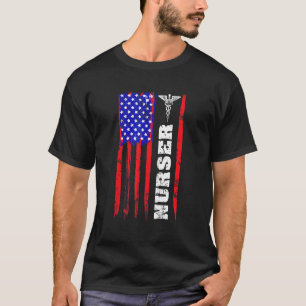 Patriotische Krankenschwester 4. Juli Amerikanisch T-Shirt