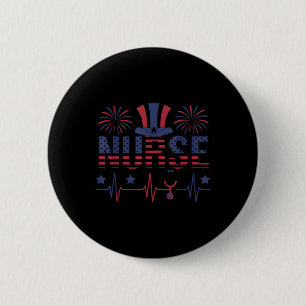 Patriotische Krankenschwester American Flag Day 4. Button