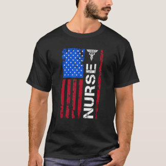 Patriotische Krankenschwester US-Flagge 4. Juli Un T-Shirt