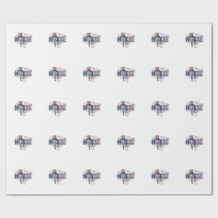 Patriotische Krankenschwester Vintage-Stich-Vektor Geschenkpapier