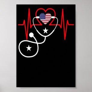 Patriotische Krankenschwester zum 4. Juli Männer F Poster