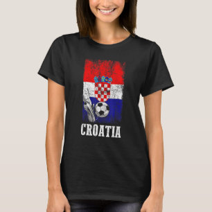 Patriotische Kroatische Fußballspielerin Kroatien T-Shirt