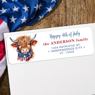 Patriotische Kuh 4. Juli Amerikanische Rücksendead