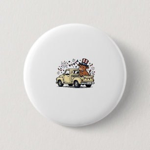 Patriotische Kuh 4. Juli LKW-Vektordesign_1 Button