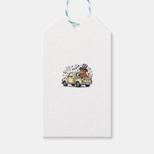 Patriotische Kuh 4. Juli LKW-Vektordesign_1 Geschenkanhänger