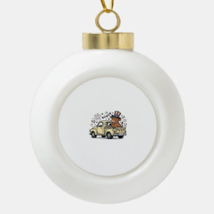 Patriotische Kuh 4. Juli LKW-Vektordesign_1 Keramik Kugel-Ornament