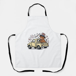 Patriotische Kuh 4. Juli LKW-Vektordesign_1 Schürze