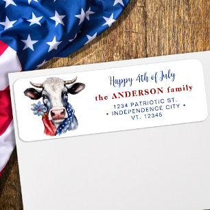 Patriotische Kuh Amerikaner 4. Juli Rücksendeadres