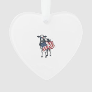 Patriotische Kuh Amerikanische Flagge Vintage Grav Ornament