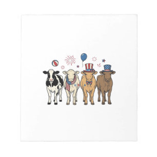 Patriotische Kuh-Aufstellung Vintage-Vector-Shirt- Notizblock