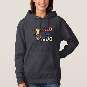 Patriotische Kuh Rot Weiß Moo 4. Juli Shirt Desi