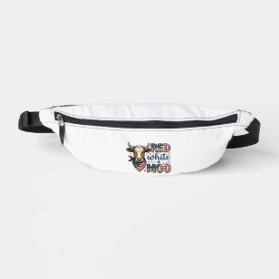 Patriotische Kuh Rot Weiß Moo 4. Juli Shirt Desi Bauchtasche