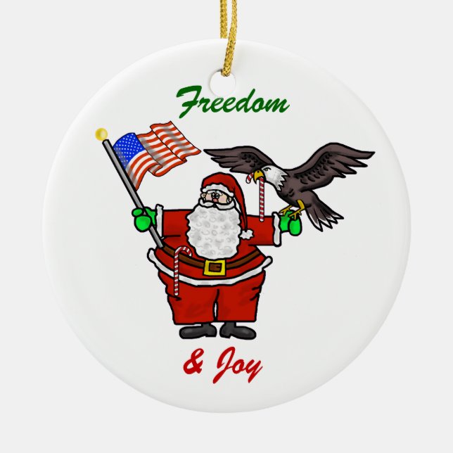 Patriotische kundengerechte Weihnachtsverzierung Keramik Ornament (Vorne)