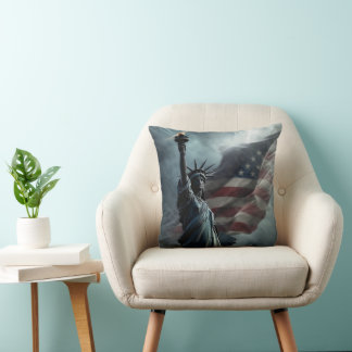 Patriotische Lady Liberty Brad the Storm Pillow Kissen