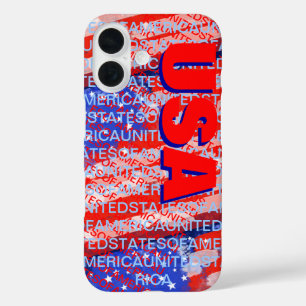 Patriotische Landesflagge der USA iPhone 16 Hülle