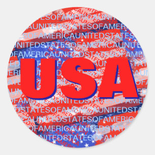 Patriotische Landesflagge der USA Runder Aufkleber