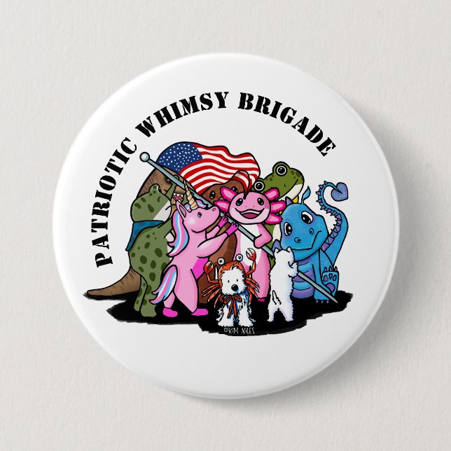 Patriotische Launen-Brigade Button (Vorderseite)
