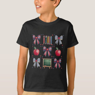 Patriotische Lehrerschule 4. Juli Amerika Bow R T-Shirt