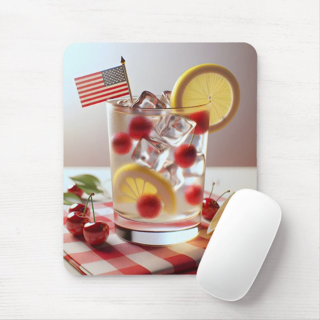 Patriotische Lemonade mit Kirschen Mousepad (Mit Mouse)
